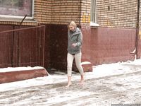Feet - Ksenia D - 2012-04-30 Blonde girl and white snow