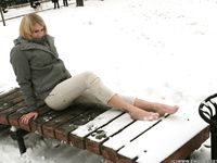 Feet - Ksenia D - 2012-04-30 Blonde girl and white snow