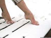 Feet - Ksenia D - 2012-04-30 Blonde girl and white snow