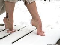 Feet - Ksenia D - 2012-04-30 Blonde girl and white snow