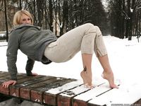 Feet - Ksenia D - 2012-04-30 Blonde girl and white snow