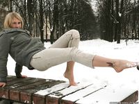 Feet - Ksenia D - 2012-04-30 Blonde girl and white snow