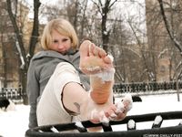 Feet - Ksenia D - 2012-04-30 Blonde girl and white snow