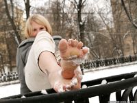 Feet - Ksenia D - 2012-04-30 Blonde girl and white snow