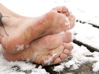 Feet - Ksenia D - 2012-04-30 Blonde girl and white snow