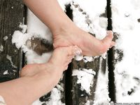 Feet - Ksenia D - 2012-04-30 Blonde girl and white snow
