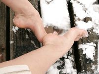 Feet - Ksenia D - 2012-04-30 Blonde girl and white snow