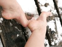 Feet - Ksenia D - 2012-04-30 Blonde girl and white snow