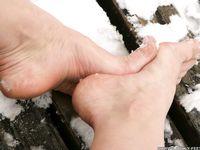 Feet - Ksenia D - 2012-04-30 Blonde girl and white snow
