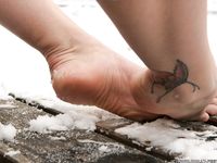 Feet - Ksenia D - 2012-04-30 Blonde girl and white snow