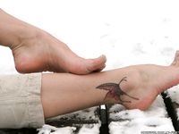Feet - Ksenia D - 2012-04-30 Blonde girl and white snow