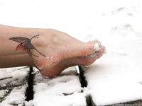 Feet - Ksenia D - 2012-04-30 Blonde girl and white snow