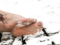 Feet - Ksenia D - 2012-04-30 Blonde girl and white snow