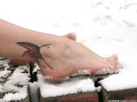 Feet - Ksenia D - 2012-04-30 Blonde girl and white snow