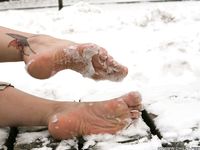 Feet - Ksenia D - 2012-04-30 Blonde girl and white snow
