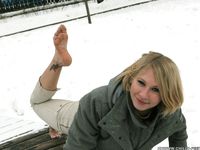 Feet - Ksenia D - 2012-04-30 Blonde girl and white snow