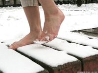 Feet - Ksenia D - 2012-04-30 Blonde girl and white snow