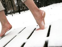 Feet - Ksenia D - 2012-04-30 Blonde girl and white snow