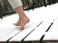 Feet - Ksenia D - 2012-04-30 Blonde girl and white snow