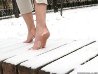 Feet - Ksenia D - 2012-04-30 Blonde girl and white snow