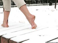 Feet - Ksenia D - 2012-04-30 Blonde girl and white snow