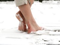 Feet - Ksenia D - 2012-04-30 Blonde girl and white snow