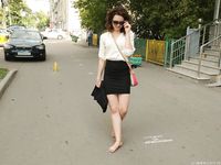 Feet - Ksenia G - 2015-10-15 A girl in an office dress