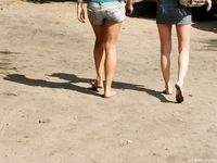 Feet - Ksusha A + Ira - 2008-05-04 Barefoot trips to Russian towns. Kamyshino