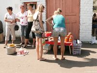 Feet - Ksusha A + Ira - 2008-05-04 Barefoot trips to Russian towns. Kamyshino