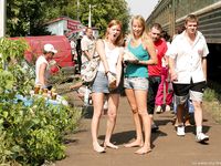 Feet - Ksusha A + Ira - 2008-05-04 Barefoot trips to Russian towns. Kamyshino