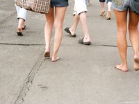 Feet - Ksusha A + Ira - 2008-05-04 Barefoot trips to Russian towns. Kamyshino