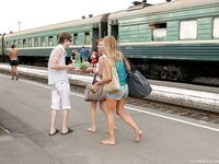 Feet - Ksusha A + Ira - 2008-05-04 Barefoot trips to Russian towns. Kamyshino