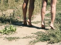 Feet - Ksusha A + Ira - 2008-05-04 Barefoot trips to Russian towns. Kamyshino