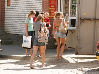 Feet - Ksusha A + Ira - 2008-05-04 Barefoot trips to Russian towns. Kamyshino