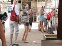 Feet - Ksusha A + Ira - 2008-05-04 Barefoot trips to Russian towns. Kamyshino