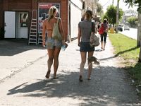 Feet - Ksusha A + Ira - 2008-05-04 Barefoot trips to Russian towns. Kamyshino