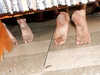 Feet - Ksusha A + Ira - 2008-05-04 Barefoot trips to Russian towns. Kamyshino