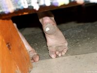 Feet - Ksusha A + Ira - 2008-05-04 Barefoot trips to Russian towns. Kamyshino