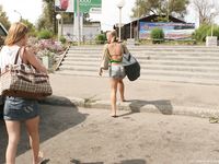 Feet - Ksusha A + Ira - 2008-05-04 Barefoot trips to Russian towns. Kamyshino