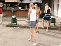 Feet - Ksusha A + Ira - 2008-05-04 Barefoot trips to Russian towns. Kamyshino