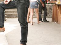 Feet - Ksusha A + Ira - 2008-05-04 Barefoot trips to Russian towns. Kamyshino