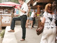 Feet - Ksusha A + Ira - 2008-05-04 Barefoot trips to Russian towns. Kamyshino