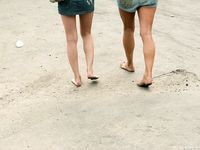 Feet - Ksusha A + Ira - 2008-05-04 Barefoot trips to Russian towns. Kamyshino