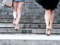 Feet - Ksusha A + Ira - 2008-05-04 Barefoot trips to Russian towns. Kamyshino