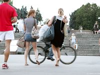 Feet - Ksusha A + Ira - 2008-05-04 Barefoot trips to Russian towns. Kamyshino