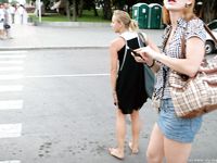 Feet - Ksusha A + Ira - 2008-05-04 Barefoot trips to Russian towns. Kamyshino