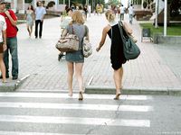 Feet - Ksusha A + Ira - 2008-05-04 Barefoot trips to Russian towns. Kamyshino