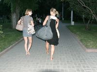 Feet - Ksusha A + Ira - 2008-05-04 Barefoot trips to Russian towns. Kamyshino