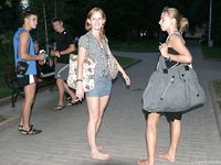 Feet - Ksusha A + Ira - 2008-05-04 Barefoot trips to Russian towns. Kamyshino