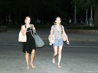 Feet - Ksusha A + Ira - 2008-05-04 Barefoot trips to Russian towns. Kamyshino